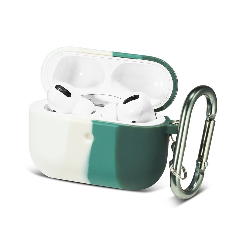 New for AirPods Pro Liquid Silicone Soft Protect Cover with Keychain for AirPods Case Fashion Cute Rainbow Earphone Case