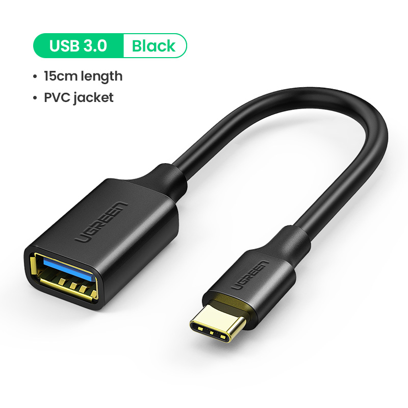 UGREEN USB C to USB Adapter Type C OTG Cable USB C Male to USB 3.0 A Female Cable Connector Compatible for MacBook Pro 2019 2018 Samsung Galaxy S22 Ultra S21 S20 Note 9 8 LG V40 V30 G6 Google Pixel 2 
