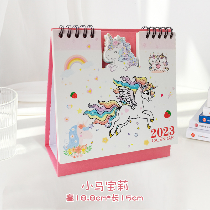 Cute 2023 rabbit desktop calendar punch in calendar student examination monthly calendar cartoon mini calendar unicorn Hello Kitty Gemini Doraemon Snoopy melody stitch
