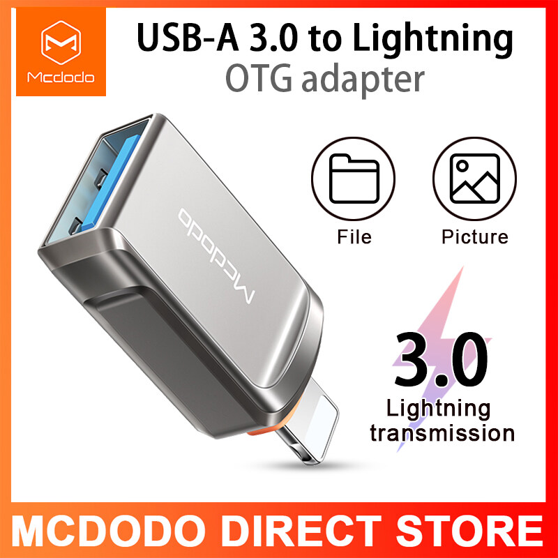 Mcdodo USB 3.0 Lightning to USB A OTG adapter Pendrive male to USB 3.0 female OTG is suitable for iPhone13 12 11 pro 8 9 plus mobile phone keyboard mouse U disk