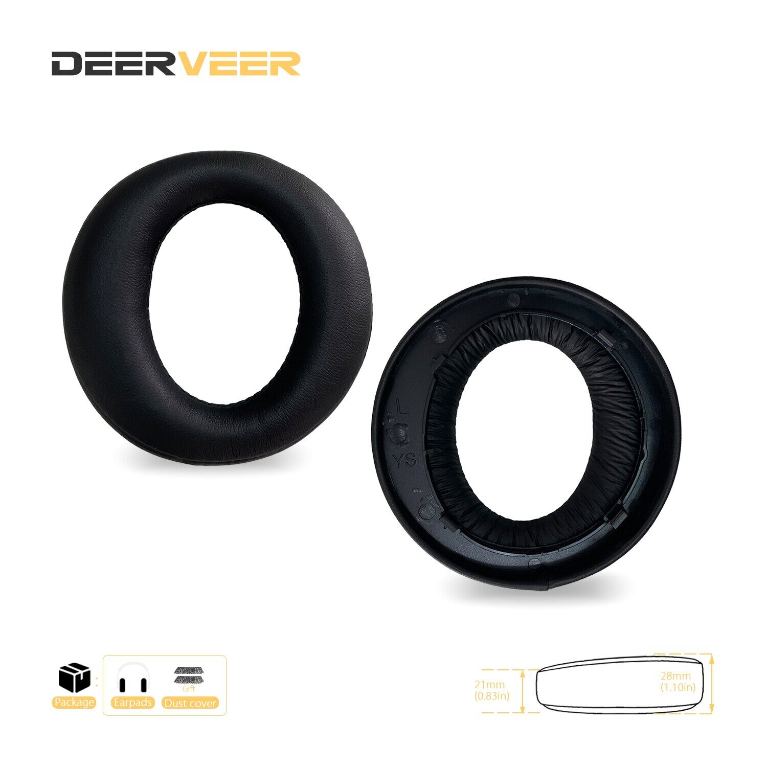 DEERVEER Replacement Earpad For SonyPS4 gold 7.1 Headphones Ear-Pads Memory Foam Ear Cushions Earmuffs Black/Gray