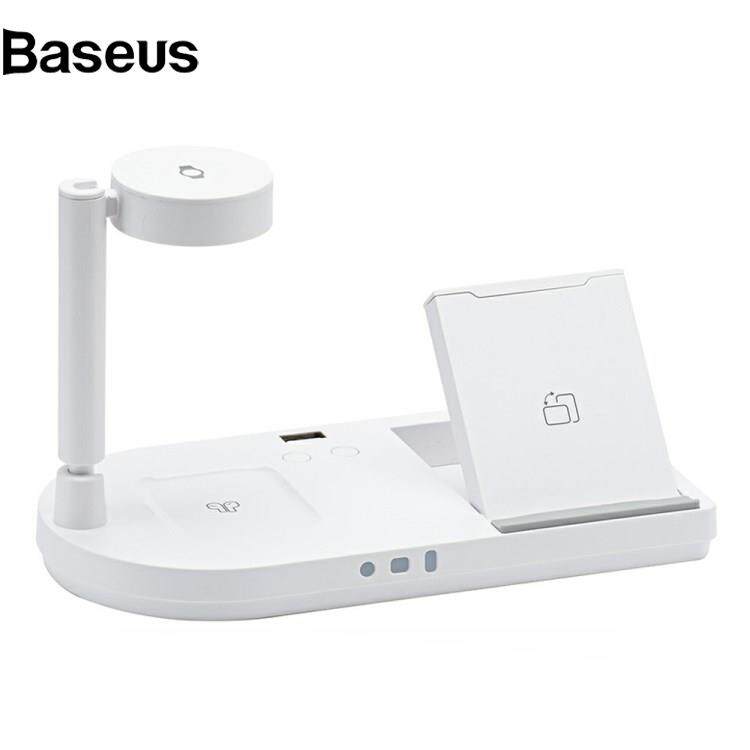 Baseus F5 4 in 1 Multi-function Wireless Charger Detachable Charging Station Folding Charging Stand with Light for iPhone 12 Series/AirPods/iWatch