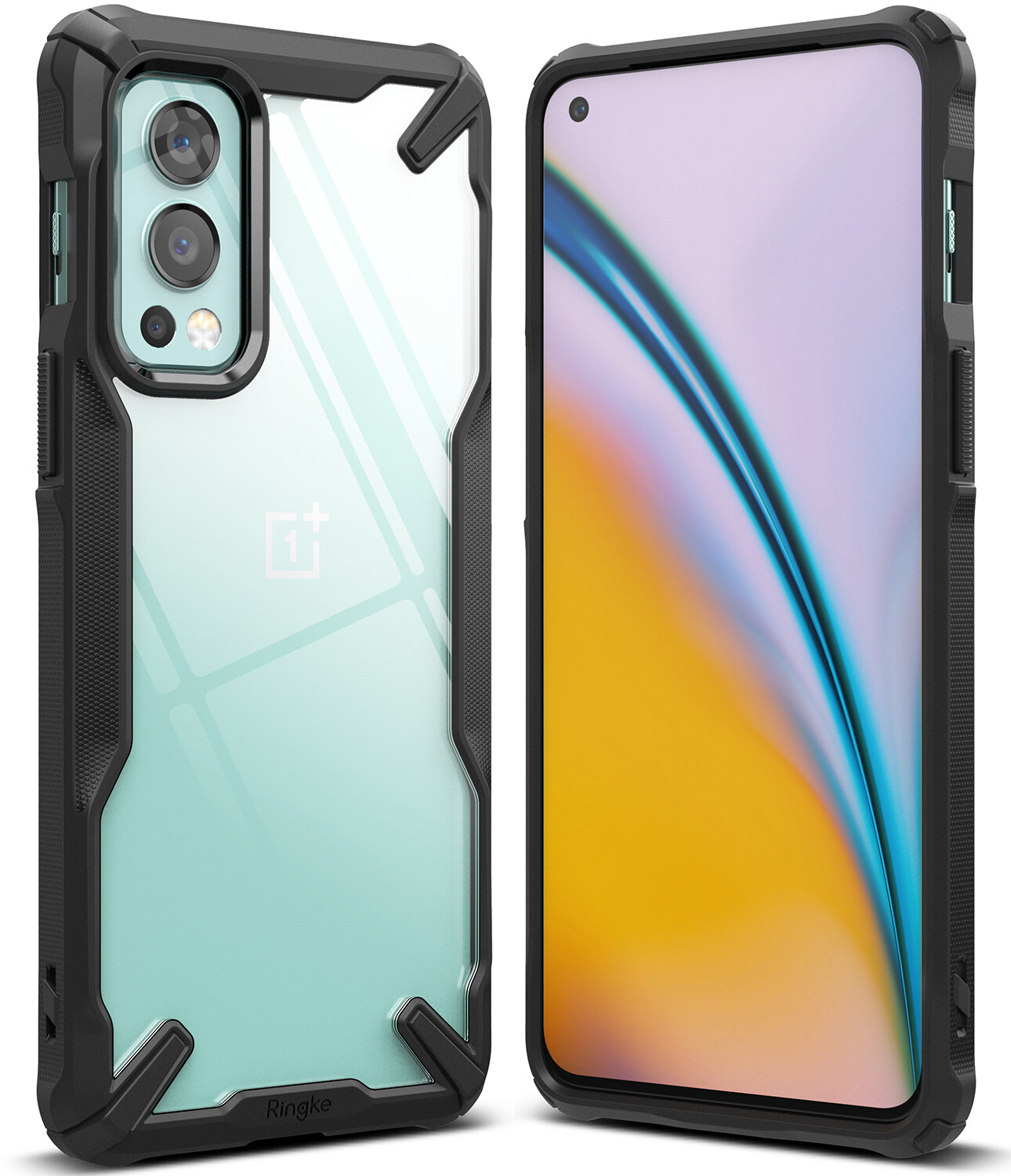 Ringke [FUSION-X] for Oneplus Nord 2 Case, [Military Drop Tested Defense] Ergonomic Transparent Hard PC Back TPU Bumper Impact Resistant Shock Absorbent Cover with Wrist Strap