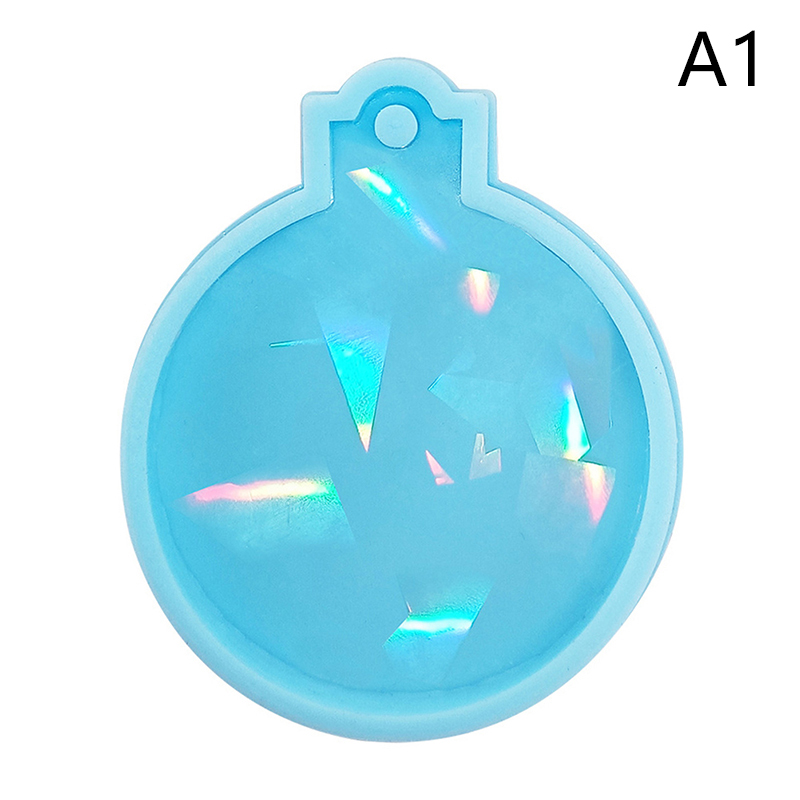 ?New Production? Holographic Pendant Silicone Mold Christmas Ball Keychain Epoxy Mold DIY Craft Jewelry Making Christmas Tree Ornament Mold