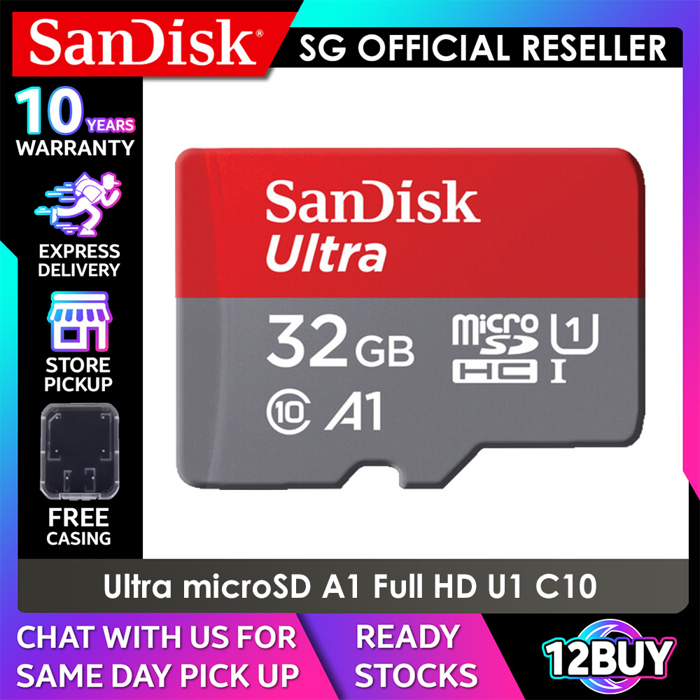 SanDisk Ultra microSDXC Card Full HD 1080 U1 UHS-I C10 120MB/s 32GB 140MB/s 64GB 128GB 150MB/s 200GB 256GB 400GB 512GB 1TB QUA4 QUAB QUAC  12BUY