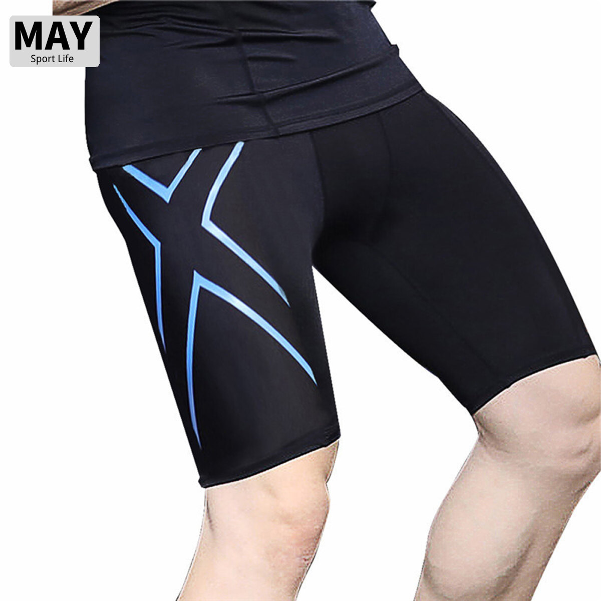 MAV【READY STOCK】 Running Shorts Men Sports Fitness Shorts Compression Quick Dry Mens Gym Men Tights Shorts Sport gyms Short Pant Plus Size