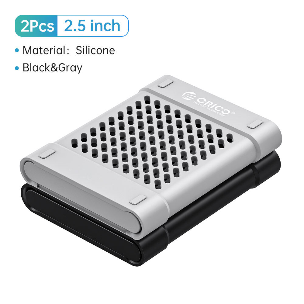 HDD Storage Case ORICO 5Pcs 2.5" Multi-disk Plastic Storage Bag 3.5" Hard Drive Disk Protection Box with Label, PP Material for Waterproof and Moisture Proof