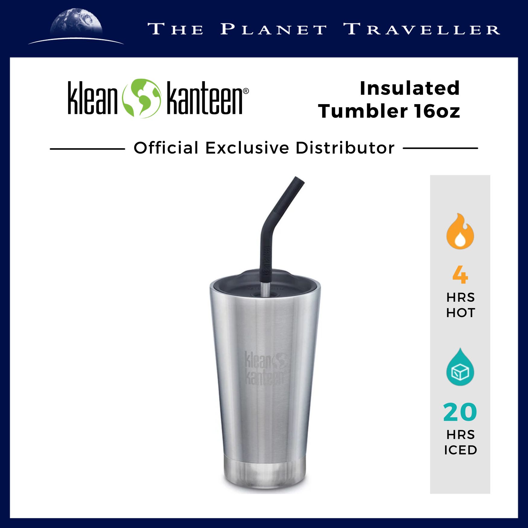 Klean Kanteen Insulated Tumbler 16Oz (With Straw Lid)