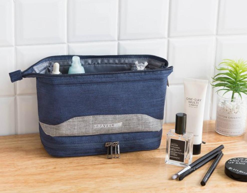Portable Double Layer Handy Storage Wash Bag Organiser for Toiletries. Personal Hygiene Bag. Travel pouch