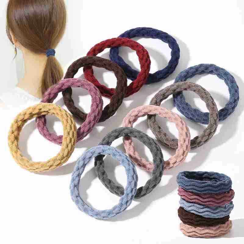 Lizida Korean Style Thick High Elastic Jointless Durable Headrope Hair Rope Elastic Leather Cover Hair Ring Random Color