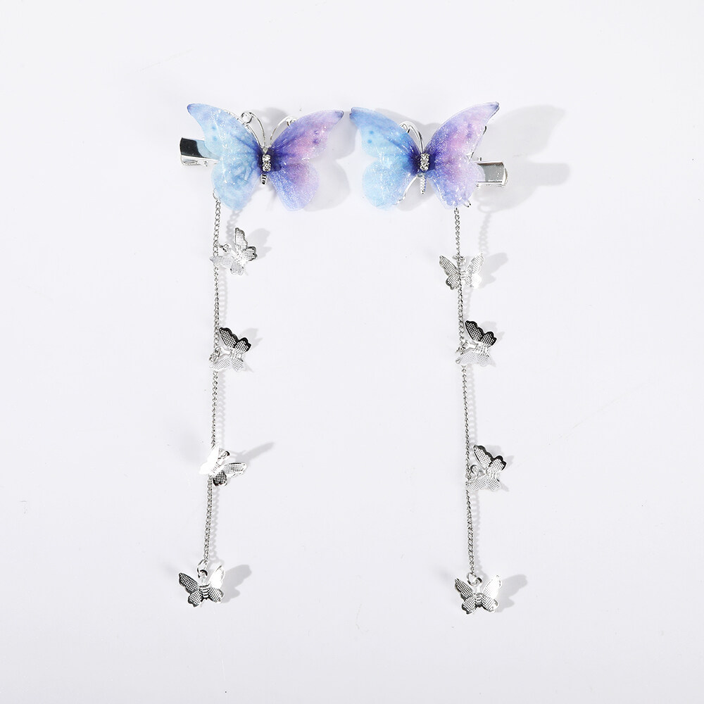 2 Pcs/Set Butterfly Fringe Hair Clip Fashion Hairpin Women Hair Accessories