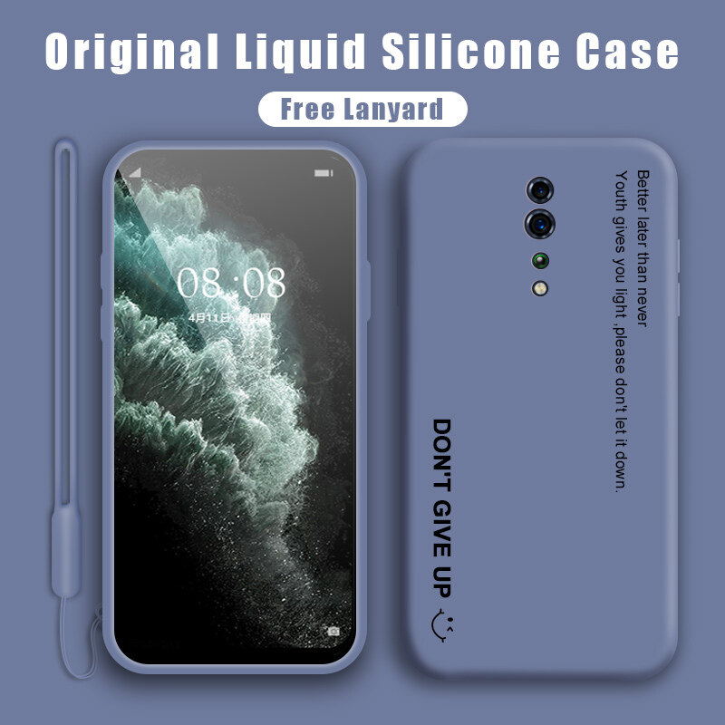 Hontinga For OPPO Reno Z Handphone Case Soft Liquid Silicone Casing Full Cover Shockproof Personalized Slogan Tag Protection Phone Case