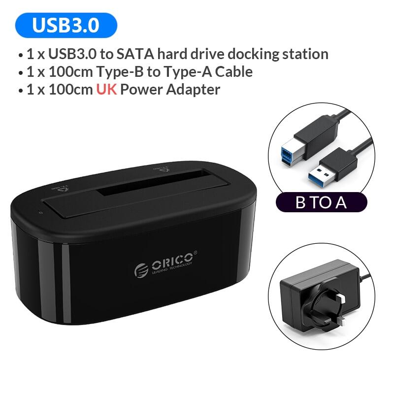 ORICO 2.5/3.5 inch USB 3.0 to SATA HDD Docking Station For HDD/SSD Support UASP and 16TB HDD Enclosure(6218US3)