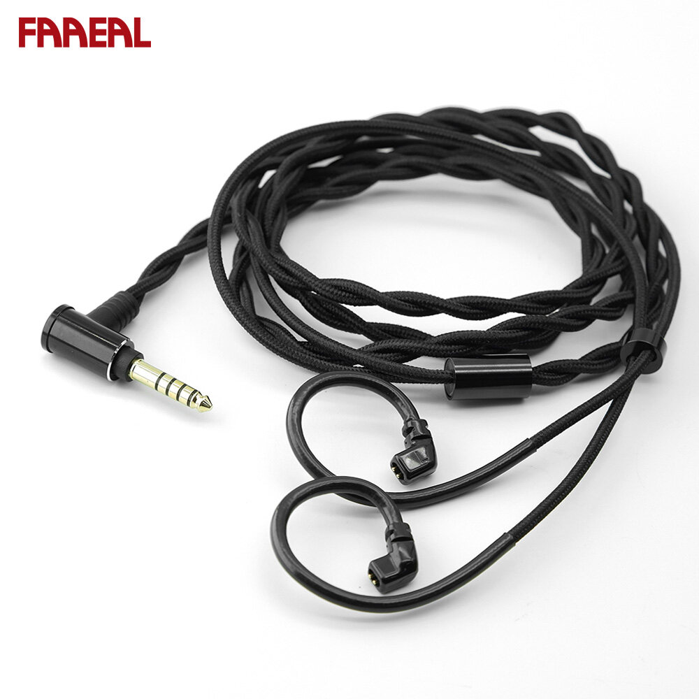 FAAEAL Replacement Earphone Cable For KZ EDX ESX ZEX ZSN AS16 PRO DQ6 CCA CA4 TRN MT1 PRO BLON BL03 Moondrop Aria KATO TFZ Shure SE215 Headphone Wire MMCX/C Pin/2 Pin 0.75mm 0.78mm Upgrade Earphones A