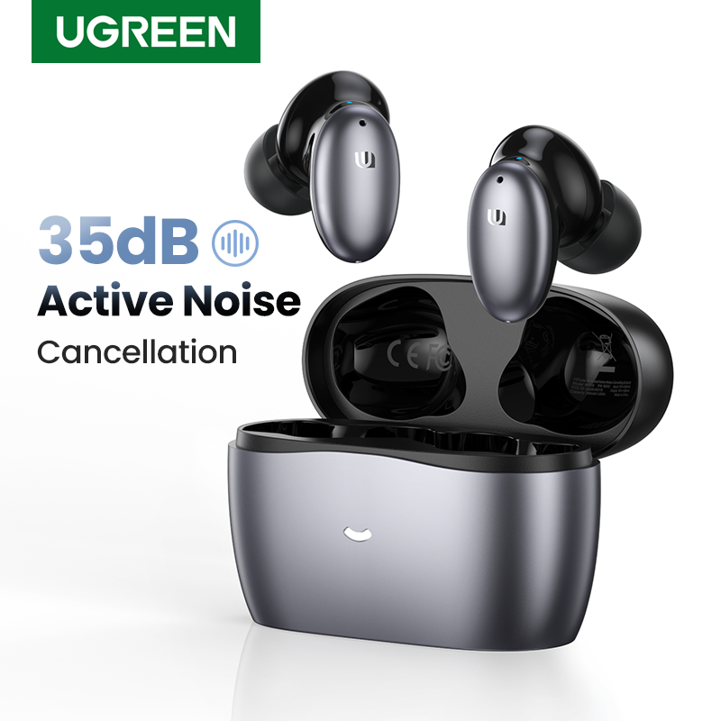 UGREEN HiTune X6 Hybrid Active Noise Cancelling Wireless Earphone, ANC Bluetooth 5.1 Earphones with 6 Mics ENC for Clear Calls, 10mm Driver for Immersive Premium Deep Bass, Touch Control, 26H Playtime