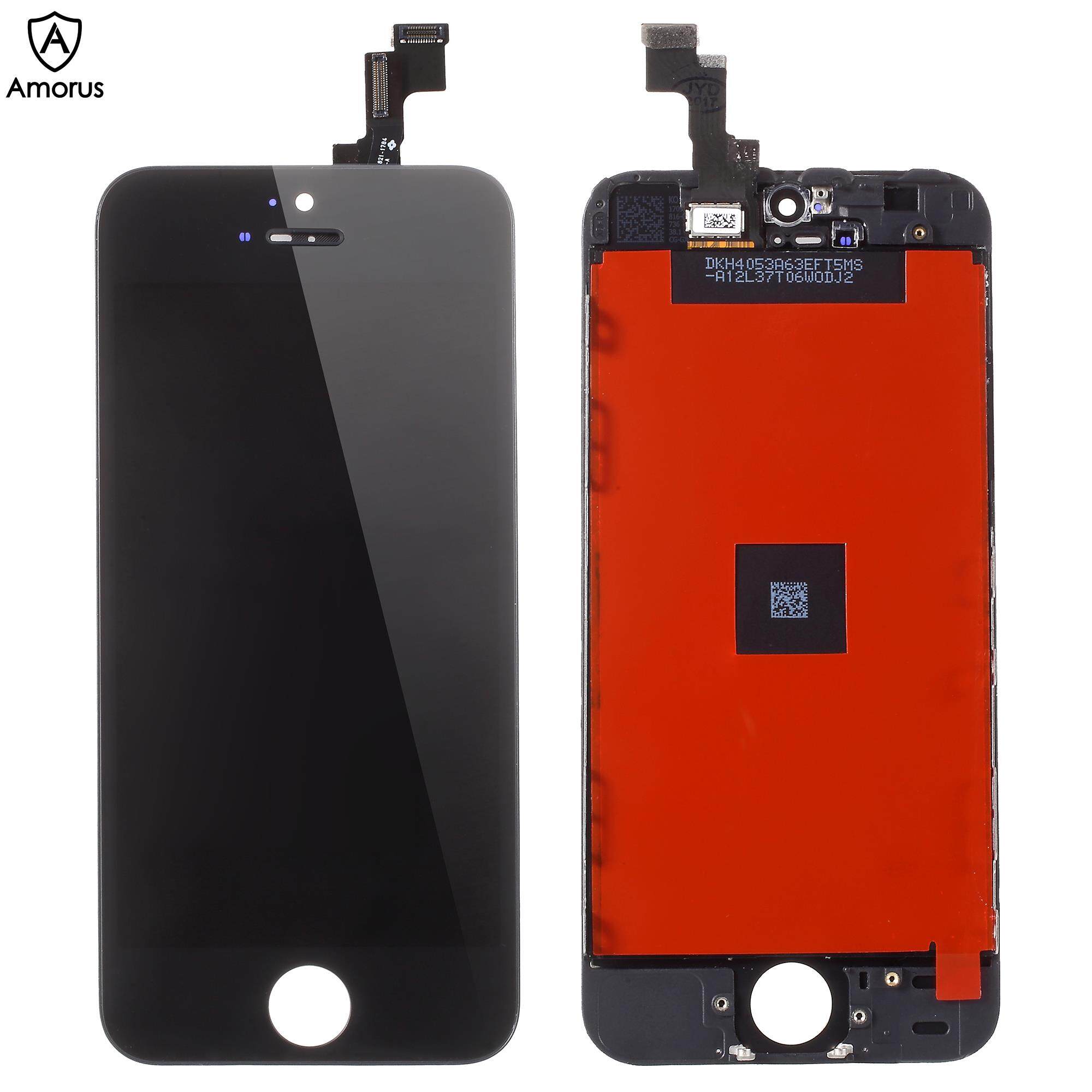 Amorus White for iPhone 5s / iPhone SE LCD Assembly ( LCD Screen + Camera Holder + Earpiece Mesh + Sensor IC Holder) & (High quality Flex Cable + Touch Screen + Glass Lens + Digitizer Frame)