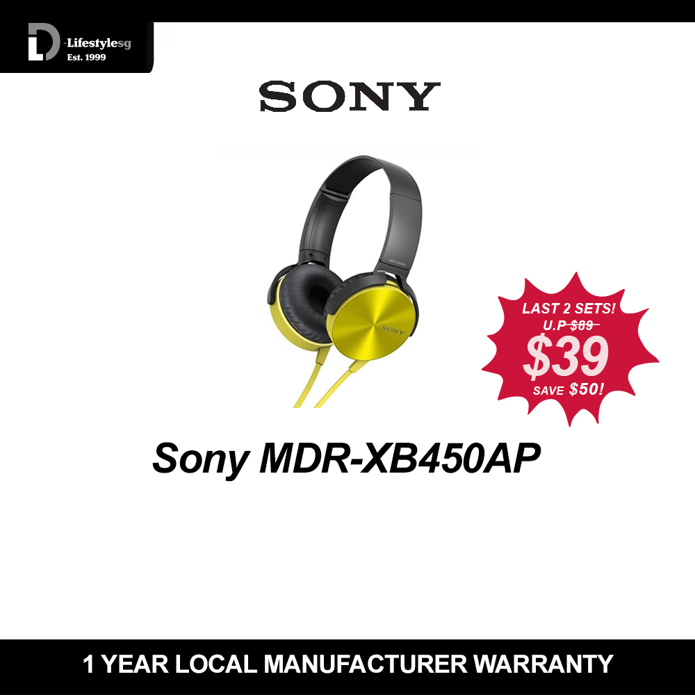 Sony MDR-XB450AP On-Ear EXTRA BASS Headphones with Mic