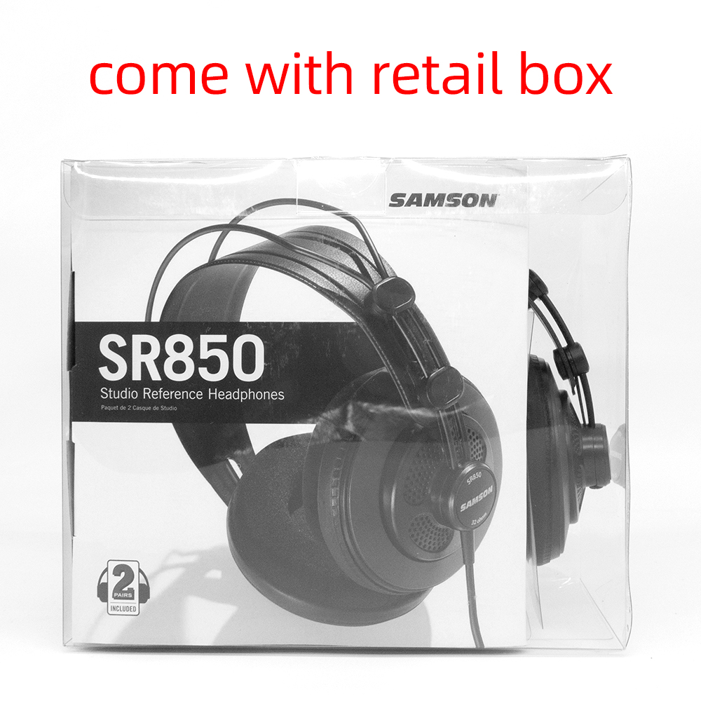 Original SAMSON SR850 Professional Studio Reference Monitor Headphones Dynamic Headset Semi-open Design for Recording Monitoring Music Appreciation Game Playing DJ