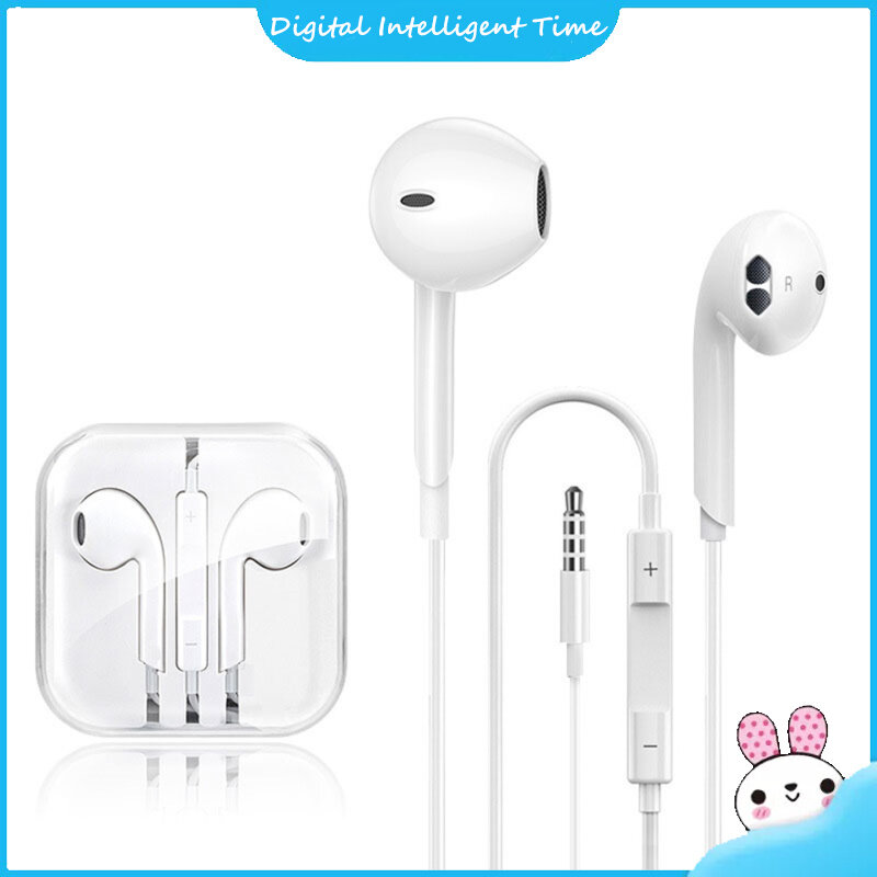 Stereo In-ear Wired Headset With Microphone 3.5mm Wire-controlled Earphones Compatible For Android Ios (6UK09)