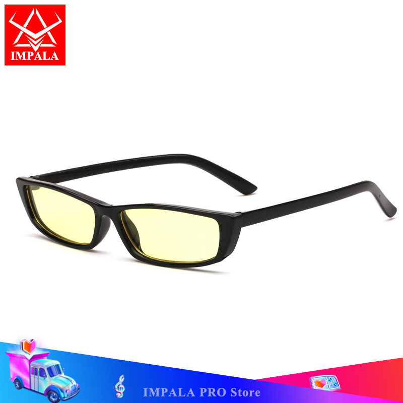IMPALA QT1601W Small Lens Spectacles Vintage Rectangle Sunglasses Men Women Small Frame Sun Glasses Hip-hop Style Retro Eyewear
