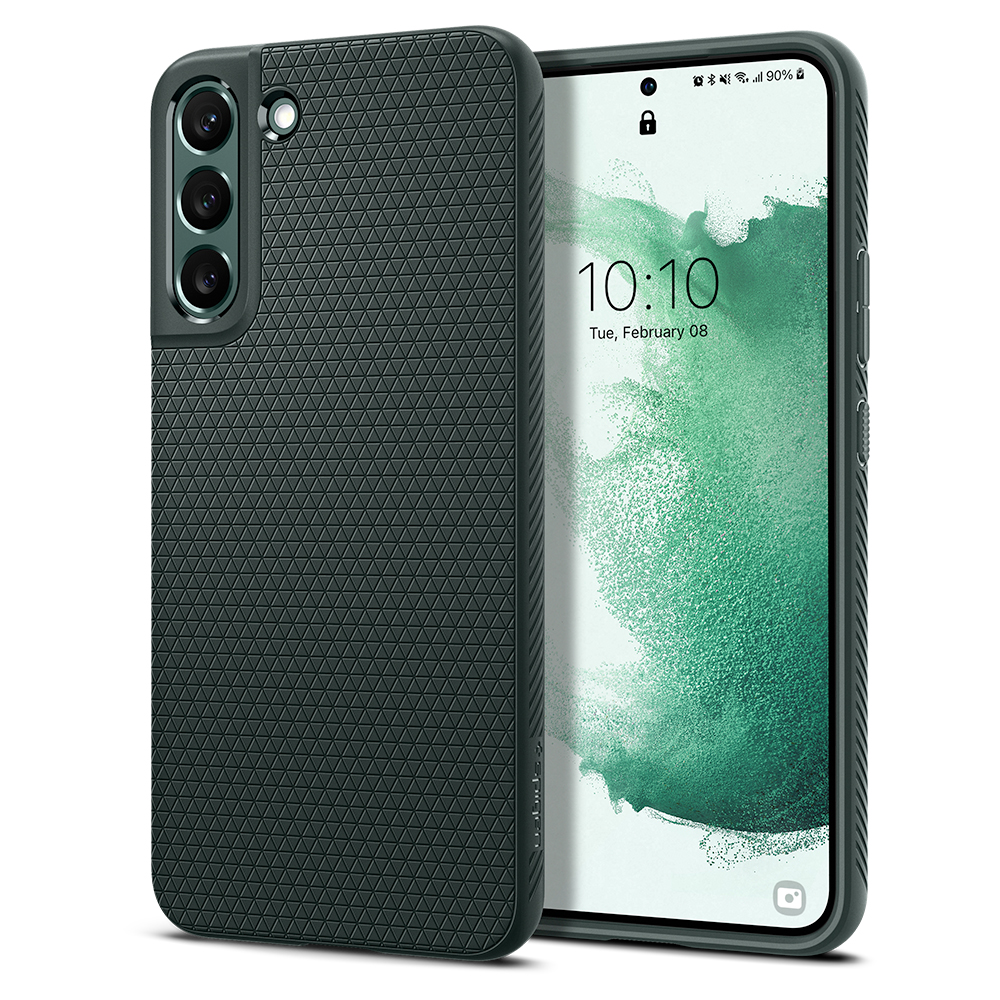 SPIGEN Case for Samsung Galaxy S22 Ultra / S22 Plus / S22 [Liquid Air] Cover with Diamond-Cut Pattern Black TPU / Case for S22 Series / Galaxy S22 Ultra Case / Galaxy S22 Plus Case / Galaxy S22 Case /