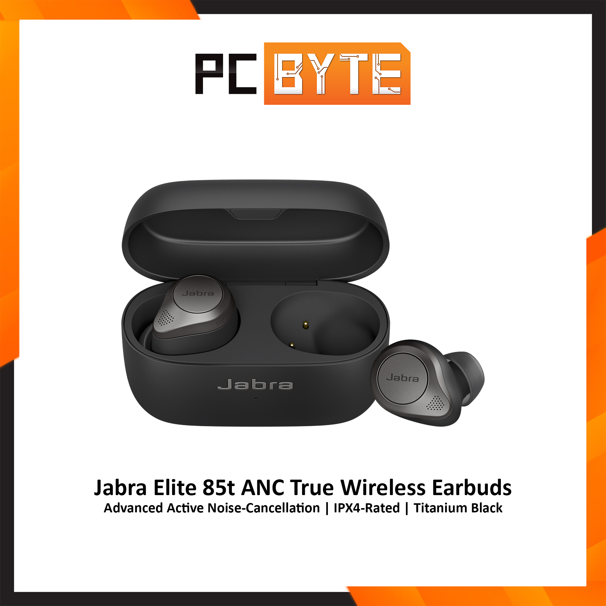 Jabra Elite 85t ANC True Wireless Earbuds (Advanced Active Noise-Cancellation | IPX4-Rated | Titanium Black)