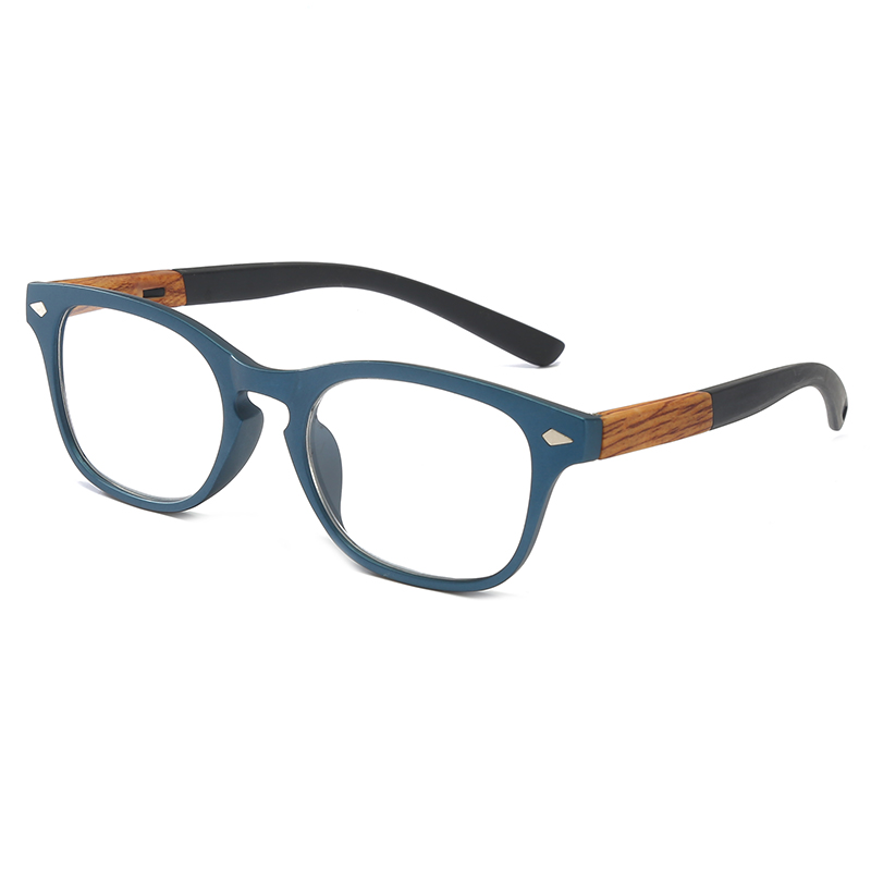 [SG Seller]HOMY Fashion Simple Business HD Presbyopia Eyewear Reading Glasses Wood Pattern Unisex Portable Ultra Light High Quality (Gift for parents)(HM9001T)Blue +100(+1.0)+150(+1.5)+200(+2.0)+250(2