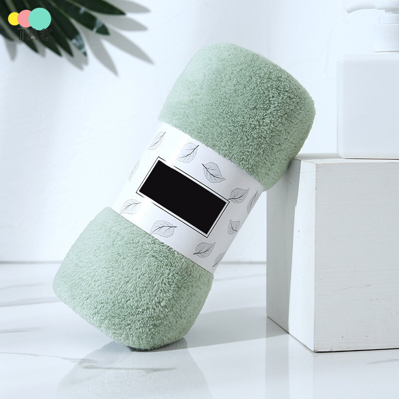 TAC 30*60cm Soft Corals Fleece Towel Well-absorbing Bath Towel for Home Hand Face Shower Won't Pill Solid Colors 【Fast delivery】