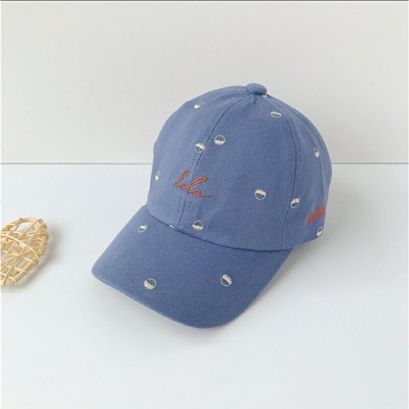 Junyeh Embroidered Lola Baby Boys Hats Cotton Long-brimmed Cap For Kids 6-24 Month