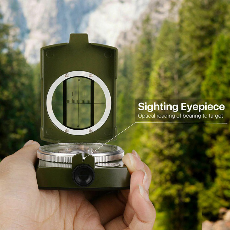 1pcs Professional Military Sighting Compass For Outdoor Hiking Camping Activities