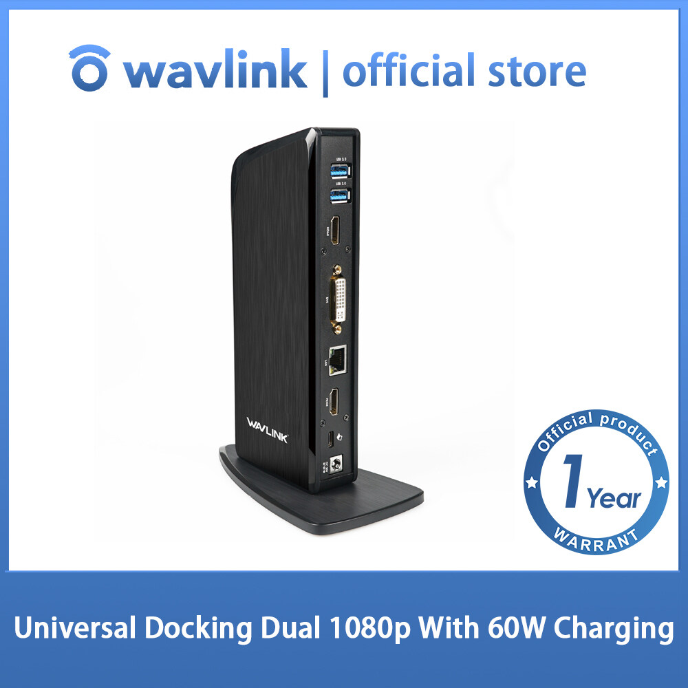 Wavlink USB-C Triple Display Universal Docking Station Working Online and Online Class Companion with Power Delivery for MacBook & Specific Windows USB Type-C (4K HDMI & 2K HDMI & DV1/ VGA, Gigabit Et