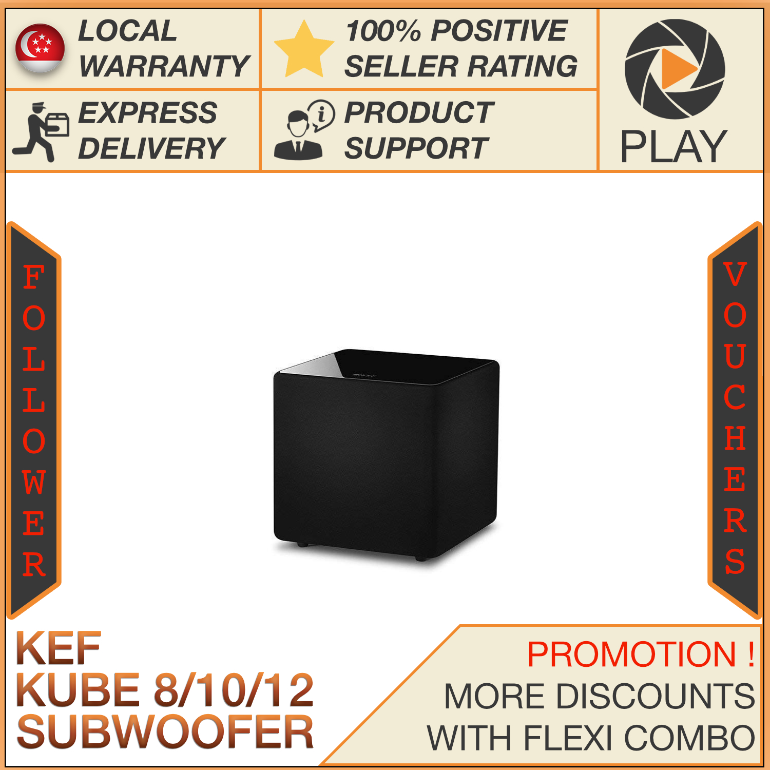 KEF KUBE 8B/10B/12B Subwoofer ( Kube 8b Kube 10b Kube 12b Kube8b Kube10b Kube12b Kube8 Kube10 Kube12 Kube 8 Kube 10 Kube 12)