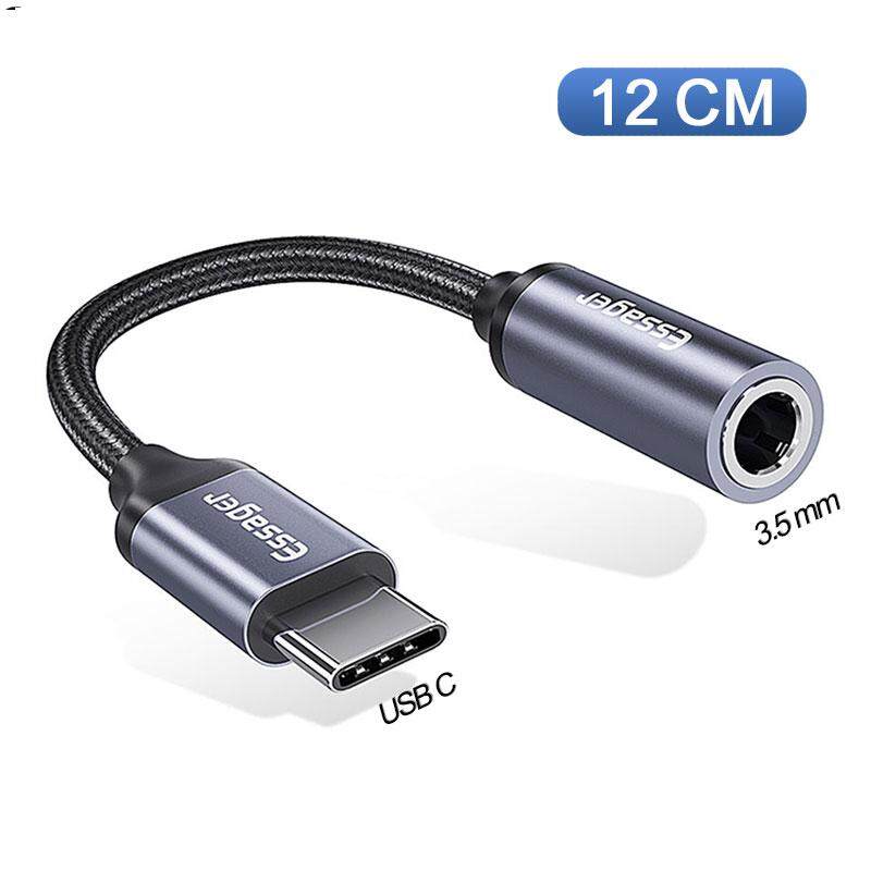 Essager Type C to 3.5mm Jack AUX Headphone Adapter Cable For Huawei P30 P20 Pro Xiaomi mi USB C to 3.5 Earphone Audio Converter