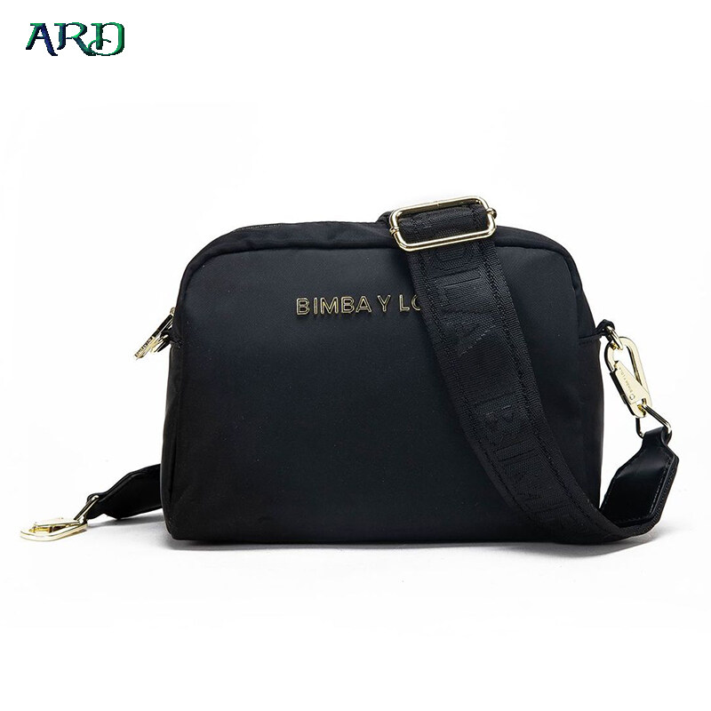 FX Women Shoulder Bags Bimba Y LOLA Crossbody Bag Letter Design Wide Shoulder Strap Nylon Bag for Daily Casual