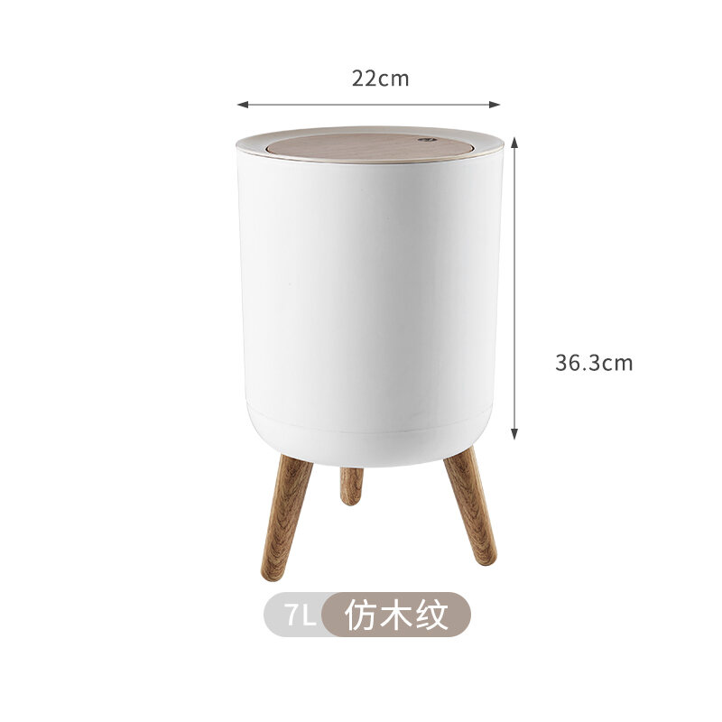 High-Leg Large Capacity Kitchen Trash Can Household Large Toilet Toilet with Lid Waist-Free Creative Light Luxury Living Room