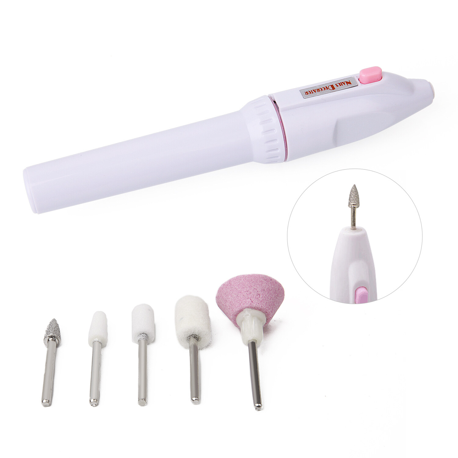 6 In 1 Electric Nail Art Tool Set Toe Drill Buffing Files Pen Manicure Salon Shaper Grinding Remove Calluses Polisher Nails Tool
