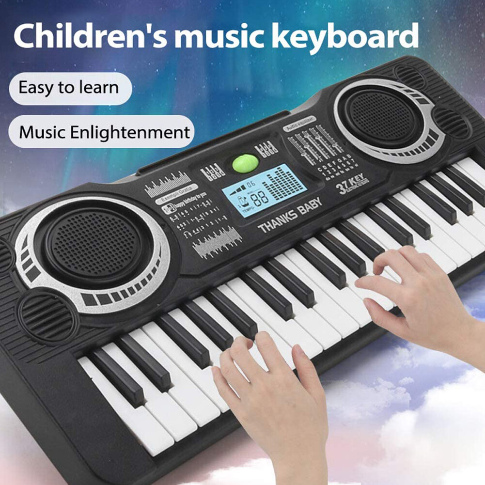 Kids Piano Keyboard - 37 Keys Multifunctional Portable Electronic Piano Musical Instrument Keyboard for Kids Music Teaching Toys Birthday Gift
