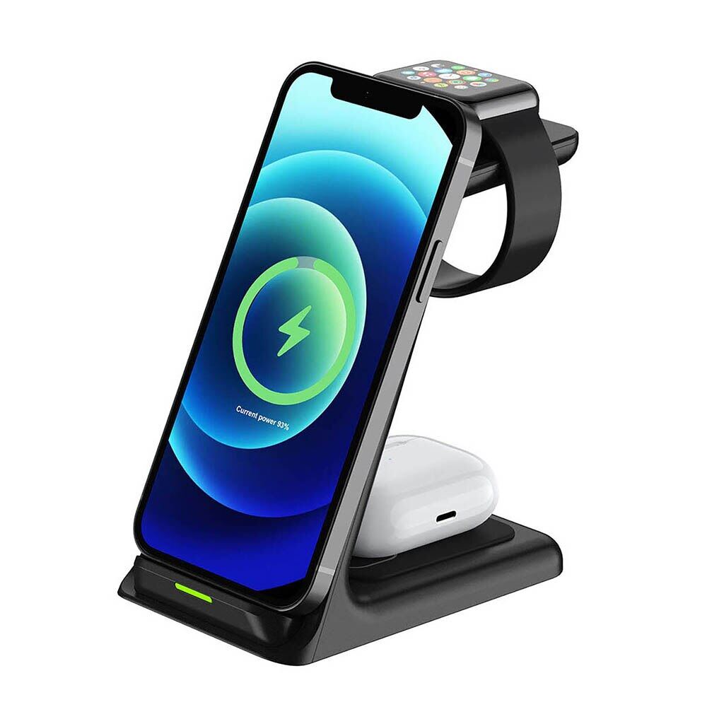 Wireless Charger Stand For IPhone 13 12 11 XR 8 Apple Watch 3 In 1 Qi Fast Charging Dock Station for Airpods Pro IWatch 7 6