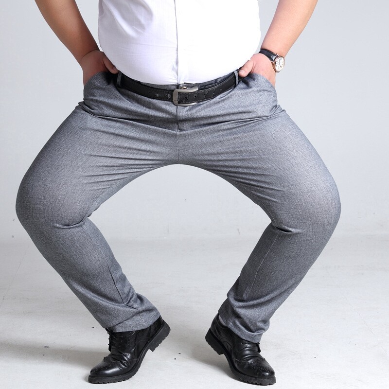 READY STOCK Big Plus Size Men Elastic Business Pants Non Iron Formal Office