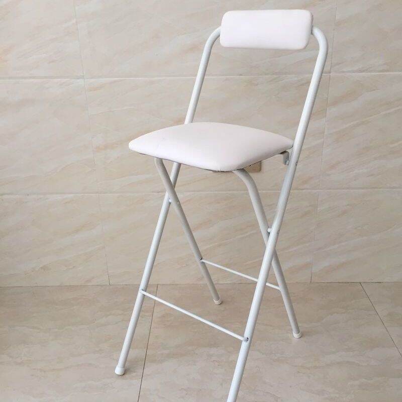 High-Leg Stool Bar Stool Folding Chair Portable Household Fishing Stool Simple Modern Bar Stool Backrest Bar Chair Leisure