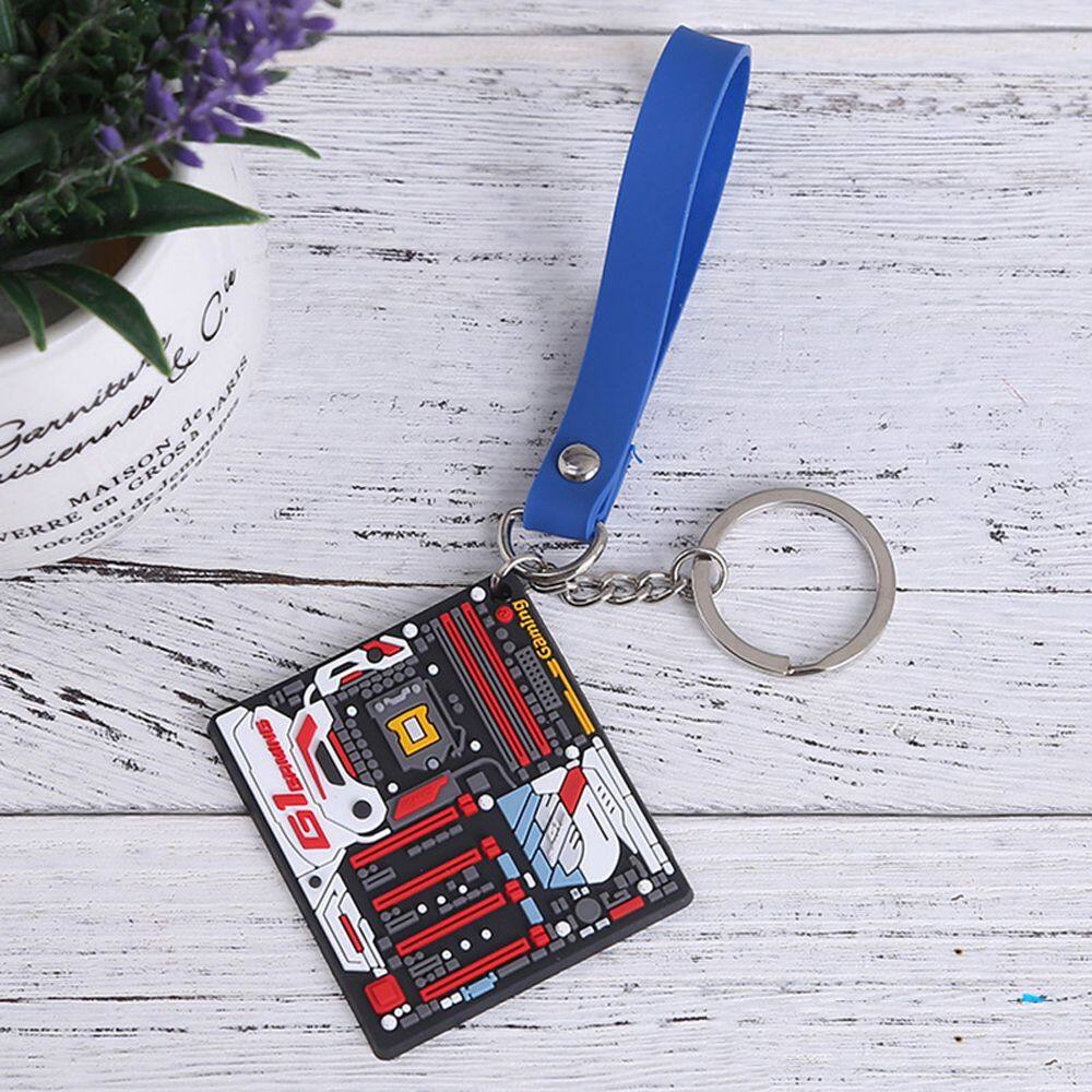 HI PEARL Geek Gift Ornament Gift Key Holder Keys Pendant Girl Decoration Car Key Chain AMD Key Chain Key Chain Hanging Motherboard Model Car Keychain Soft Glue System Board Pendant Motherboard Keyring
