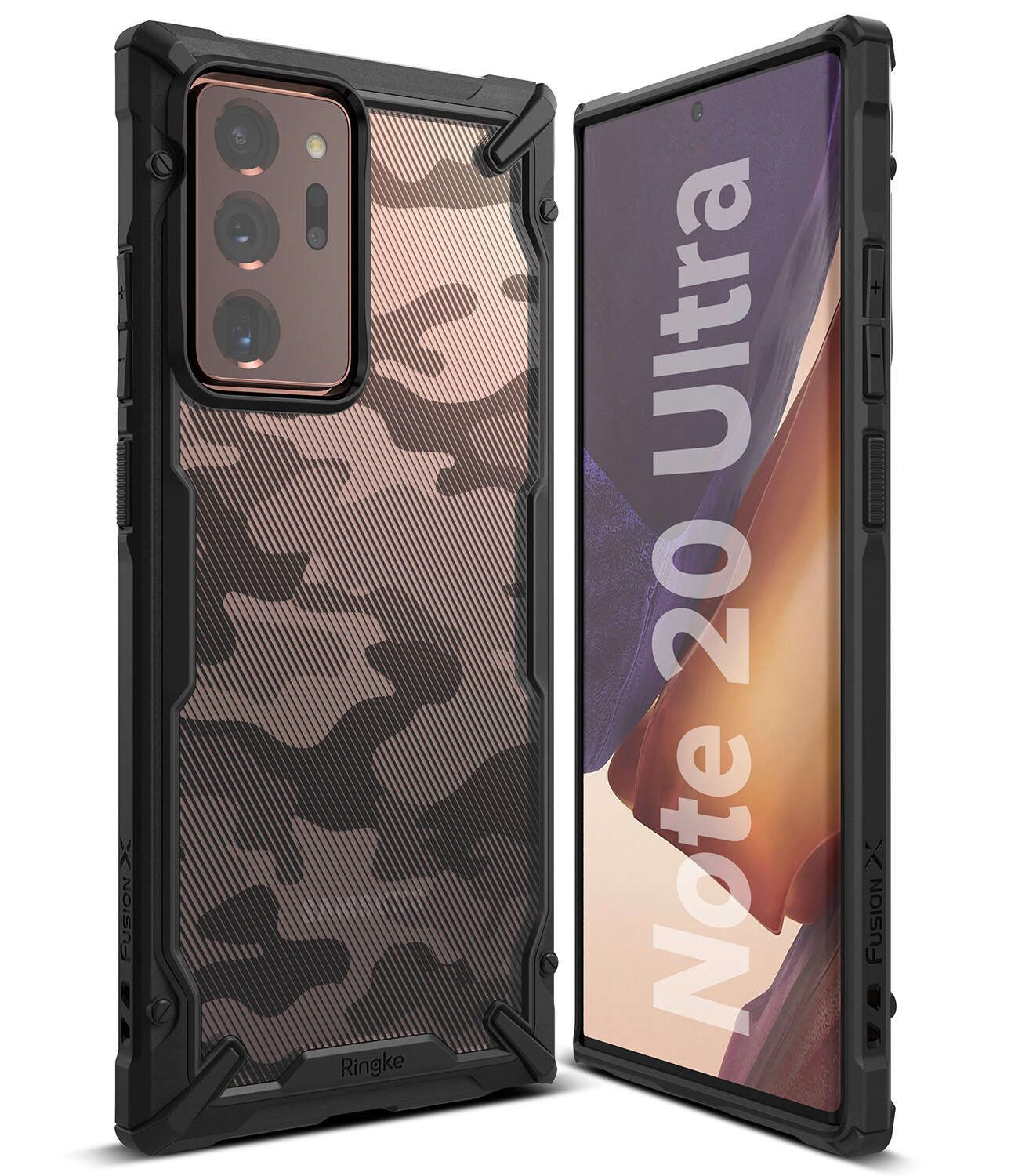 Ringke [FUSION-X] for Galaxy Note 20 Ultra Case, Ergonomic Transparent [Military Drop Tested Defense] Hard PC Back TPU Bumper Impact Resistant Shock Absorbent Cover