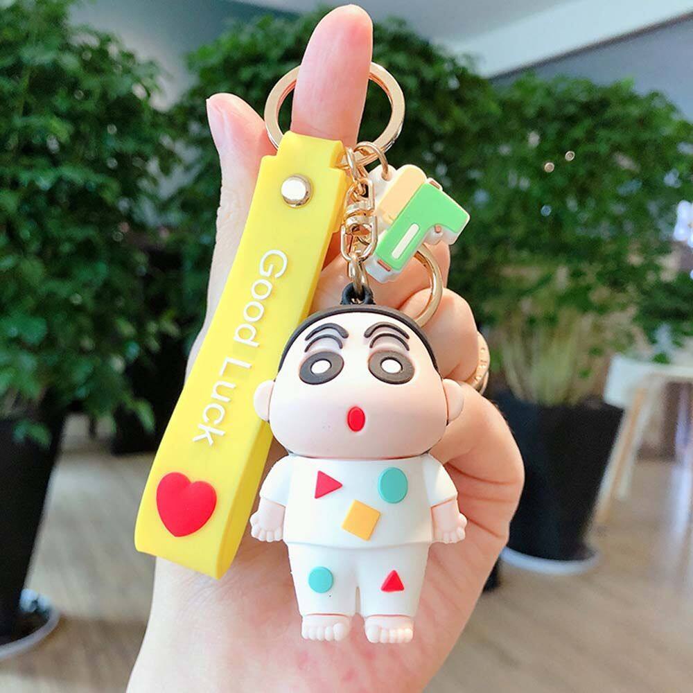 ARTMU Cute Gift Cartoon Doll Ornaments For Men Women Backpack Bag Pendant Jewelry Silicone Crayon Shin-shin Keyrings Anime Keychains