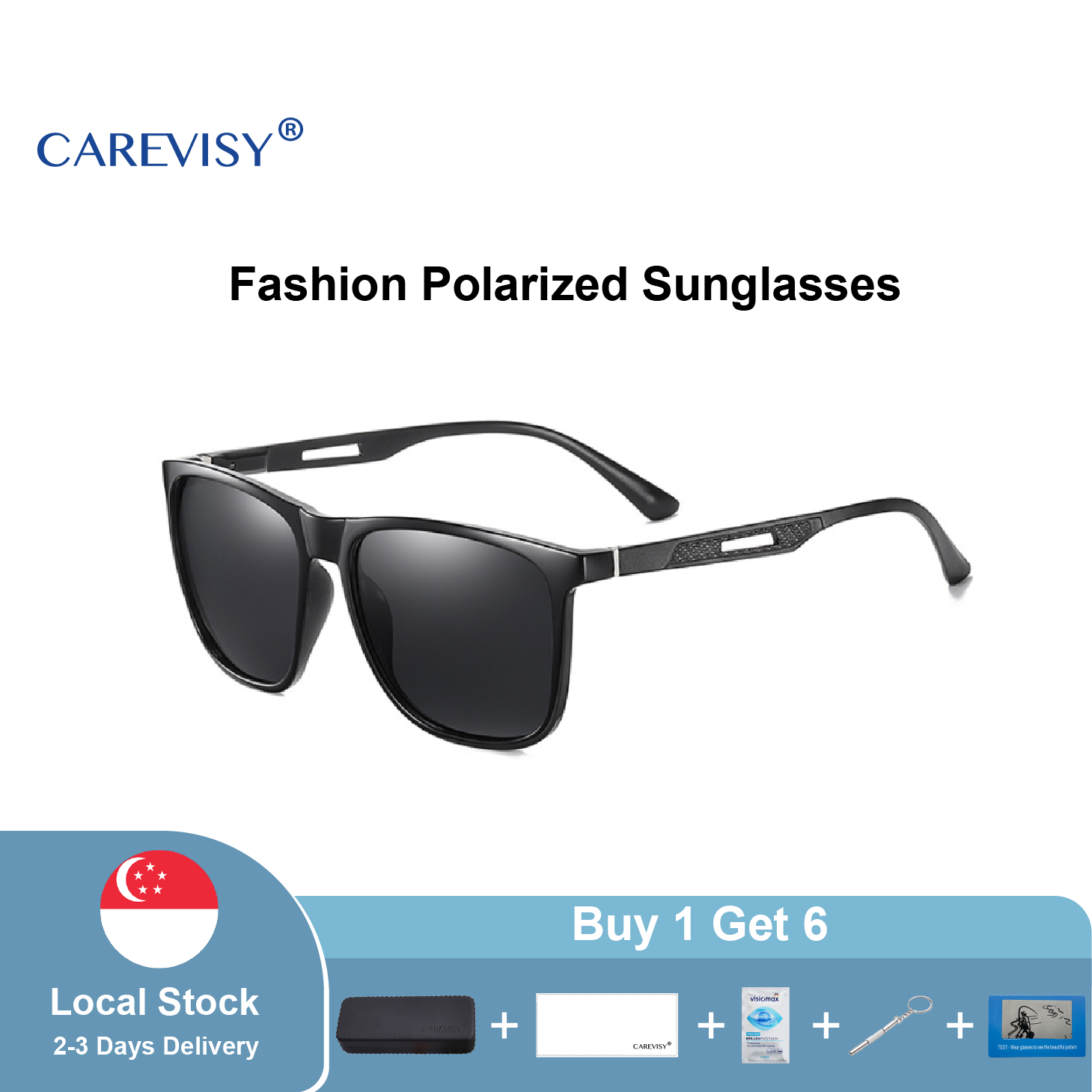 CAREVISY Fashion Polarized Sunglasses UV400 Protection Anti Glare Driving Fishing Sunglasses for Adults Men Women C6019