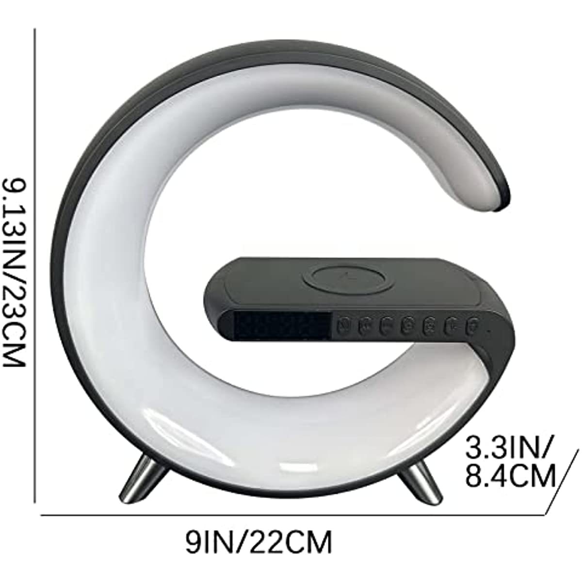 ZUZG 4 In1 Multi Functional Wireless Charger Atmosphere Lamp Bluetooth Speaker Music Clock Alarm Key and App Control Speaker Sound Machine Sunrise Alarm Clock for Adults Kids