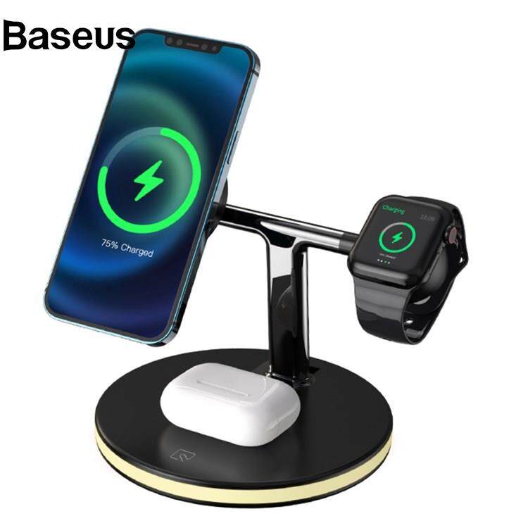 Baseus JJT-980 Desktop Charging Stand 3 in 1 Detachable Magnetic Wireless Charger for iPhone / Apple Watch / Earphones