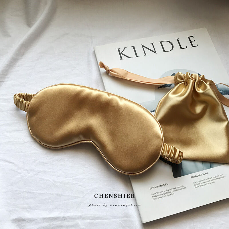 Texture Satin Chiffon Silk Sleeping Eye Mask Female Imitated Silk Fabric Breathable Comfortable Shading Lunch Break Sleeping Pink Green