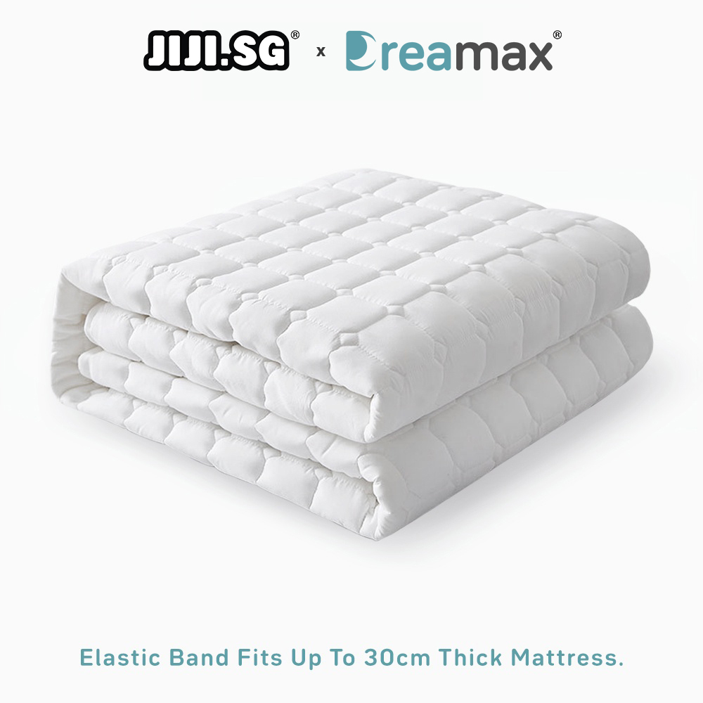 (JIJI.SG x DREAMAX) ACHIKA Mattress Protector - Mattress Topper / Mattress Pad / Single / Super Single / Queen / King / jt