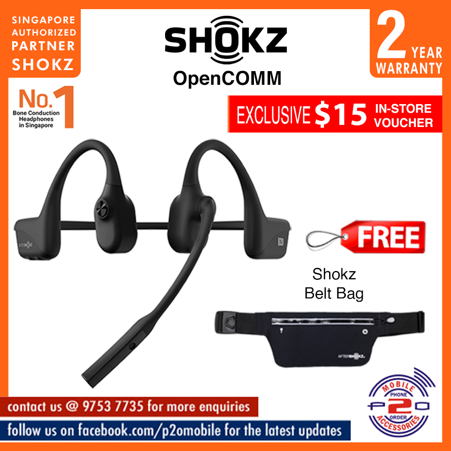 Shokz OpenComm (formerly AfterShokz OpenComm) Bone Conduction Stereo Bluetooth Headset