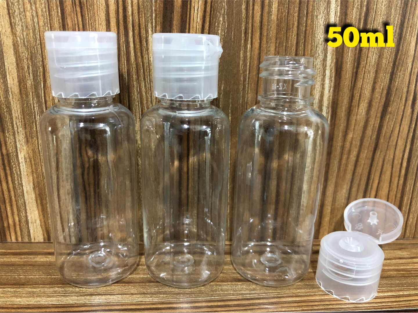 50ml Clear PET Plastic Empty Bottles*Liquid Bottles *Empty Sample Bottles with Flip Cap